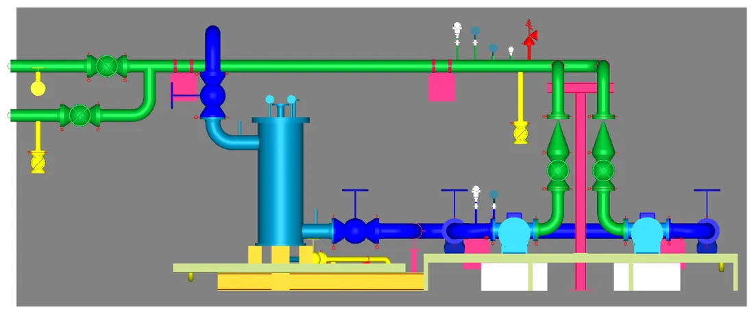 Oil station borulama görünüşü